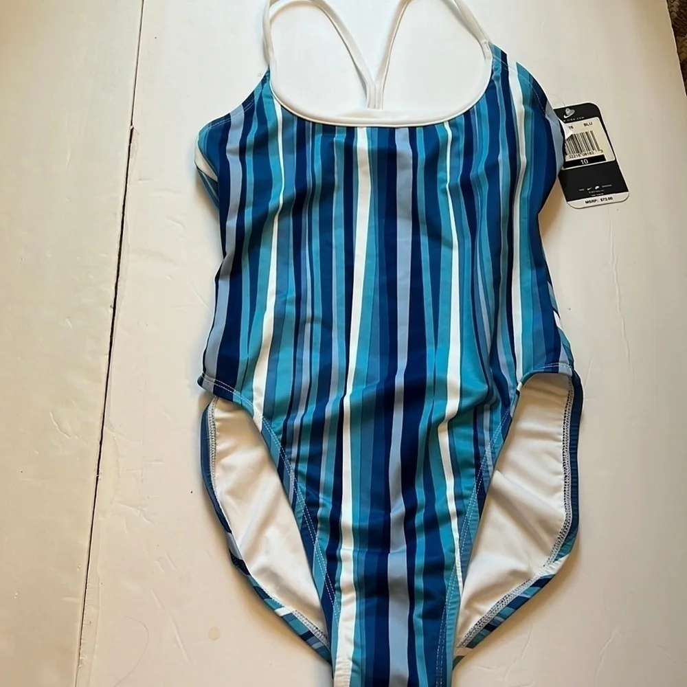 Nike Polyester Lycra spandex blend One Piece swimsuit Size 10 NWT U Back